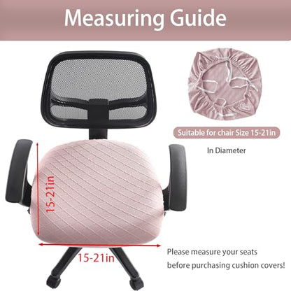 Stretch Jacquard Office Chair Cover, Removable Washable Desk Chair Cover, Anti-dust Seat Cushion Protectors - Pink Red - color: Pink, size: Chair Seat Cover