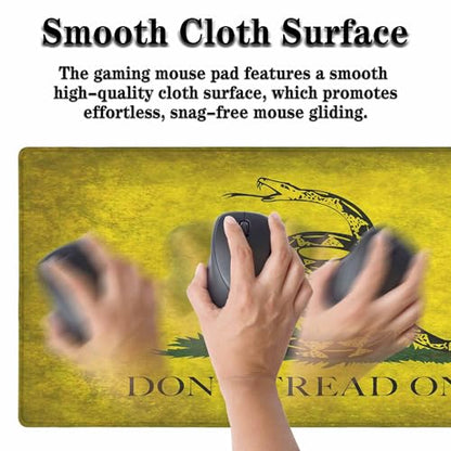 Gadsden Flag Mouse Pad Don't Tread on Me Flag Rattlesnake Keyboard Mat Large Gaming Mousepad for Desk,Office,Bed 35.4"X15.7" - color: Gadsden Flag