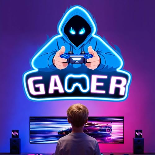 Gamer Wall Decals for Boys Room: Gaming Theme Boys Bedroom Decor with Peel and Stick Removable Vinyl Wall Stickers for Boy Ages 1-12 Year
