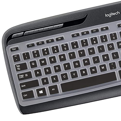Keyboard Cover for Logitech MK320 K330 MK335 YR002/Y-R0009 Wireless Keyboard, Ultra Thin Silicone Keyboard Protector Skin Logitech MK320 K330 MK335 Accessories-Black - color: Black