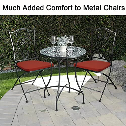 BUYUE 14" Metal Chair Cushion with Magnetic 1 Piece, Luxury PU Leather Waterproof Anti-Slip Seat Pad for Kitchen Cafe Dining Bistro Stackable Chairs (U-Shape, Red, 1) - color: Red, style: U-shape-1 Pcs