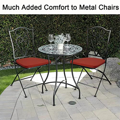 BUYUE 14" Metal Chair Cushion with Magnetic 1 Piece, Luxury PU Leather Waterproof Anti-Slip Seat Pad for Kitchen Cafe Dining Bistro Stackable Chairs (U-Shape, Red, 1) - color: Red, style: U-shape-1 Pcs