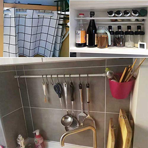 AIJIEGUANG Spring Tension Curtain Rods 28-43in Spring Load Adjustable Expandables Heavy Duty Steel Small Short Tension Curtain Rod for Windows,Kitchen,Doorway,Bathroom,Cupboard Bars