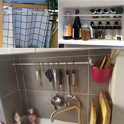 AIJIEGUANG Spring Tension Curtain Rods 28-43in Spring Load Adjustable Expandables Heavy Duty Steel Small Short Tension Curtain Rod for Windows,Kitchen,Doorway,Bathroom,Cupboard Bars