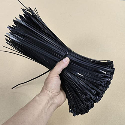 Zip Ties 1000 PCS 12 Inch Cable Zip Ties Heavy Duty, Premium Plastic Wire Ties with 50 LBS Tensile Strength, UV Resistant Cable Ties, Self-Locking Black Nylon Tie Straps (12 inch 1000 pcs, Black) - color: Black, size: 12 inch 1000 pcs