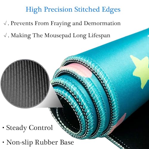 31.5x11.8 Inch Non-Slip Long Extended Large Gaming Mouse Pad with Stitched Edges XL Laptops Keyboard Mouse Mat(Travel World) - color: Travel World