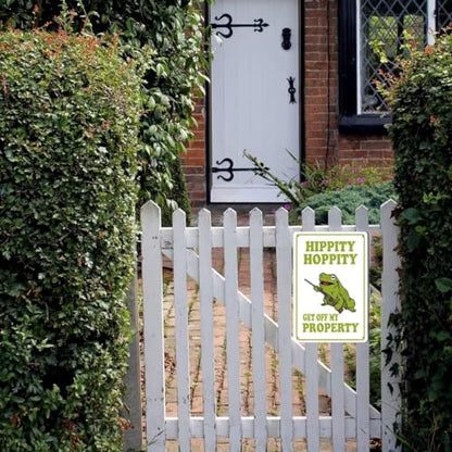 Hippity Hoppity Get Off My Property Frog Sign, No Tresspassing sign, 8"x12" Garage Wall Decor, Yard sign - color: Hippity Hoppity Get Off My Property