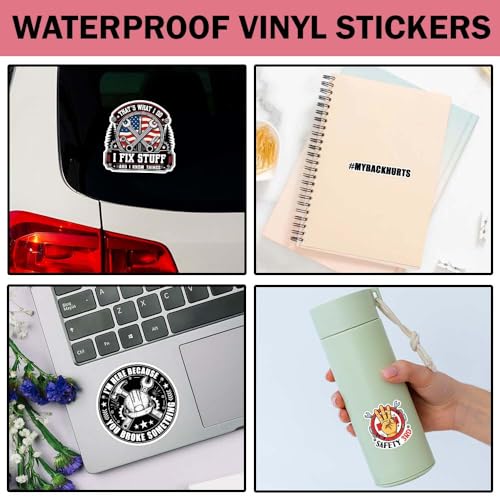 SODAVA (15Pcs, 3in) Mechanic Sticker Pack, Funny Hard Hat and Toolbox Stickers, Auto Repair Garage Decals, Welder Construction Worker Waterproof Vinyl Stickers for Laptop Water Bottle Helmet - color: Mechanic