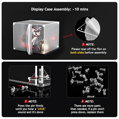 KOLIPI Acrylic Display Case for Collectibles Assemble Clear Acrylic Display Box for Lego Alternative Glass Case for Showcasing Figures Doll Toys Home Storage(8x8x8 inch, 20x20x20 cm)