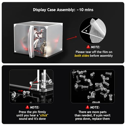 Acrylic Display Case for Collectibles Assemble Clear Acrylic Display Box for Lego Alternative Glass Case for Display Figures Doll Toys Home Storage(8x8x12 inch, 20x20x30 cm)