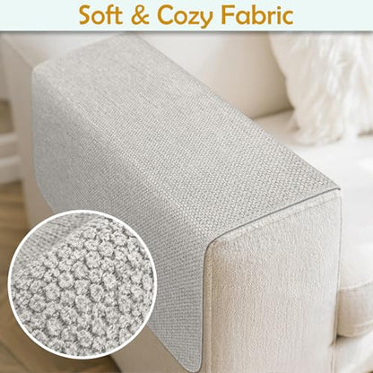 Couch Arm Covers, Waterproof Armrest Cover for Sofa, Loveseat, Armchair, Non-Slip Recliner Arm Cover, Sofa Arm Covers, Headrest Cover, Arm Chair Covers Set of 2 (Gray, 26"×26") - color: Grey, size: 26" x 26" - 2 pcs