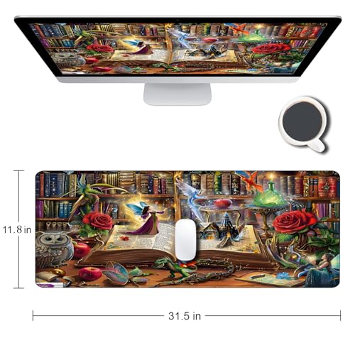 Large Gaming Mouse pad,Bookshelf Anti Slip Rubber Base Mouse pad, Suitable for Computer, Laptop, Office Desk Accessories - color: Bookshelf