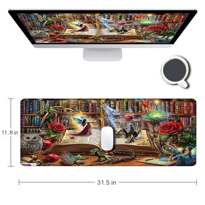 Large Gaming Mouse pad,Bookshelf Anti Slip Rubber Base Mouse pad, Suitable for Computer, Laptop, Office Desk Accessories - color: Bookshelf