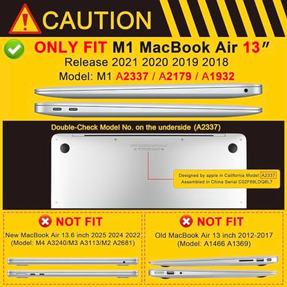 MEEgoodo Case for MacBook Air 13 inch 2021 2020 2019 2018 Released A2337 M1 A2179 A1932 with Touch ID, Thin Soft PC Hard Shell with Keyboard Cover Compatible with MacBook Air Case 13.3, Glitter Pink - color: Glitter Pink