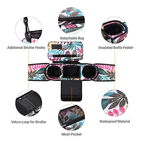 Momcozy Universal Stroller Organizer, 2 Insulated Cup Holders, Removable Zip Pocket, Adjustable Straps, Large Capacity Baby Essentials Compact Design, Fits Any Stroller (Multicolor) - color: Multicolor