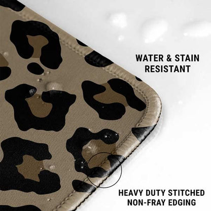 Skinit Small Gaming Mouse Pad - Leopard Print Design with Stitched Edges, Waterproof, Non-Slip Rubber Base, Desk Mat for Keyboard & Mouse, 12.6" x 11" inches - color: Brown - PTTRNS02, size: 12.6" x 11"