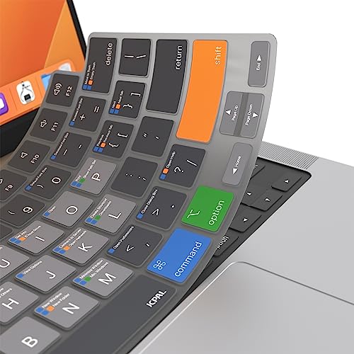 JCPal MacOS Shortcut Guide Keyboard Cover for Apple MacBook Pro 14 inch / 16 inch (M1–M5), MacBook Air 13 inch / 15 inch (M2–M5) and MacBook Neo (US–Layout) - size: MacBook Pro 14/16 (M1-M5), Air 13/15 (M2-M5), Neo
