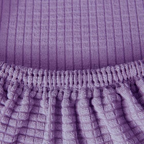 HAPPYDOG 4 Pcs Office Chair Covers Set Stretchable Protective Rotating Computer Chair Seat Covers with Armrest Covers (Purple) - color: Purple