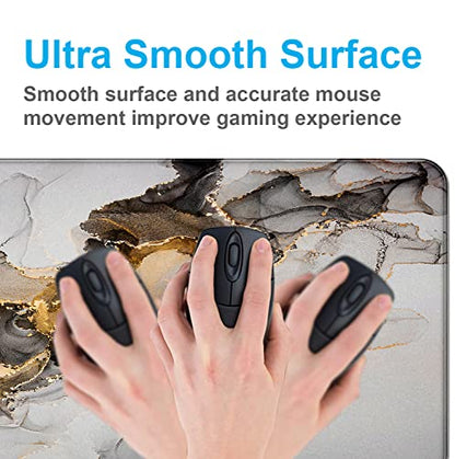 Large Expanded Marble Patterned Mouse Pad, Non Slip Rubber Keyboard Pad | Large Extended Mouse Pad; Full Desk Coverage; Waterproof Coating; Stable Anti-Slide Base For Gaming, Office, Study Daily Use - color: Marble