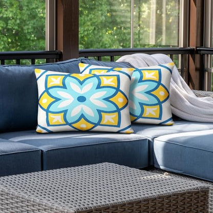 Juexica 2 Pack Chaise Lounge Pillow with Strap Outdoor Waterproof Beach Chair Neck Headrest Pillow Adjustable Elastic Band for Hammock Lumbar Recliner Pillows for Patio Pool Chair(Fresh Flowers) - style: Fresh Flowers
