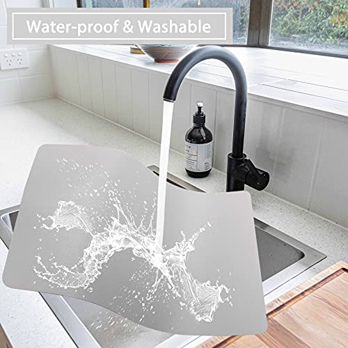 Wipeable Placemats Leather Table Mats Waterproof Heat-Resistant Easy to Clean for Dining Table Set Kitchen Table (2, Slate Grey) - color: Slate Grey, size: set of 2