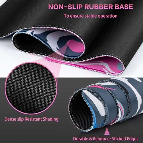 Canjoy Gaming Mouse Pad, Fluid Pattern Mouse Pad 31.5x11.8inch Large Extended Computer Mouse Mat Keyboard Full Desk Mousepad for Gaming, Office, Home - color: Pink-Blue Fluid, size: 800*300mm