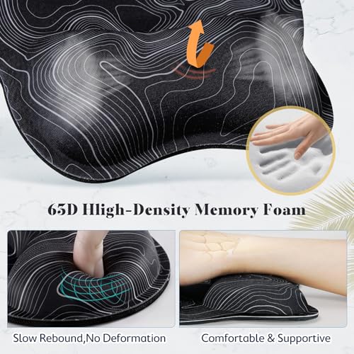 Gimars Upgrade 3 in 1 Enlarge Superfine Smooth Gel Ergonomic Mouse Pad Wrist Support and Keyboard Wrist Rest for Computer, Laptop, Mac, Gaming and Office, Durable, Comfortable and Pain Relief, Map - color: Map