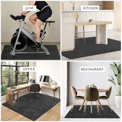 Office Chair Mat for Hard Floor, 63x51 inches Large Computer Chair Mat, Multi-Purpose Desk Floor Protector for Work, Home, Gaming - color: Blacka32, size: 63x51 inches