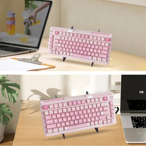 CRASPIRE Acrylic Keyboard Display Stand 2-Tier Portable Keyboard Display Shelf Black Display Keyboard Holder Removable Keyboard Storage Holder for Home Office Study - color: Black