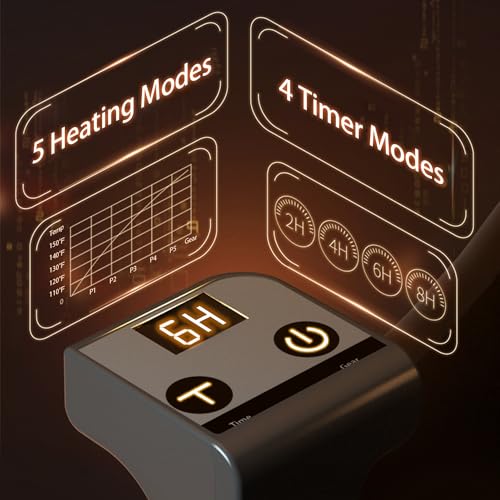 Under Desk Heater, 150W Quiet Foot Warmers for Feet with Detachable Foot Heating Pad, Graphene Radiant Heat Panel with Thermostat & Timer, Portable Energy-Saving for Office/Home chochoyah - color: Light Grey Cylindrical