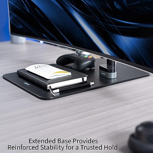 VIVO Freestanding Dual Vertically Stacked Ultra-Wide Monitor Desk Stand, Extra Tall Heavy Duty Adjustable Mount for 2 Ultrawide Screens up to 45 inches, 25 lbs Per Screen Capacity, Black, STAND-V200L - size: Up to 45", style: Steel Base