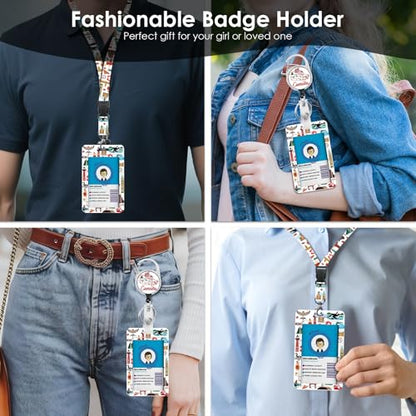 Canada Lanyards for ID Badge, Lanyard ID Card Holder with Retractable Reel Clip and Keychain, Vertical Heavy Duty Identity Badge Cover Case Protector for Teacher Nurse Women Men - color: Canada-white