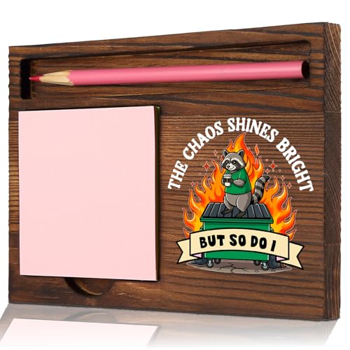 Chaos Humor Desk Organizer, Funny Sticky Note Holder for Coworker Office Gift, Encouragement Memo Pad Holder for Work Desk STYW5 - style: Chaos Humor Desk Organizer