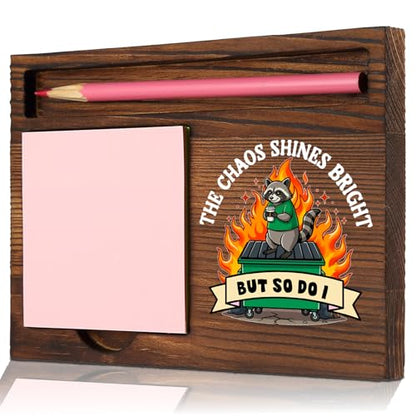 Chaos Humor Desk Organizer, Funny Sticky Note Holder for Coworker Office Gift, Encouragement Memo Pad Holder for Work Desk STYW5 - style: Chaos Humor Desk Organizer