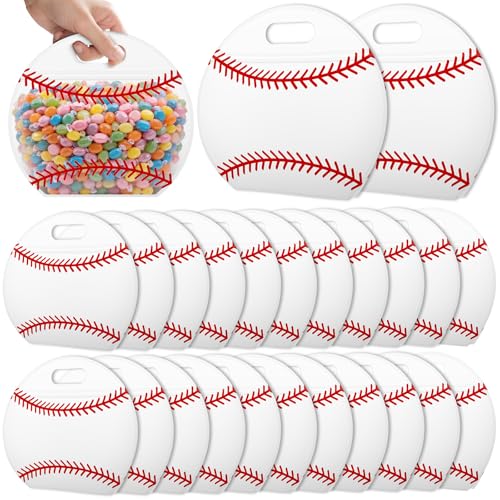 AKAIXI 24pcs 3.5Mil Thickened Baseball Snack Bags Reusable Sealed Treat Bag | with Handle Stand-up Baseball Goodie Bags for Baseball Mom Coach Team Game Day Training Supplies & Party Favor Birthday Gift - color: Baseball
