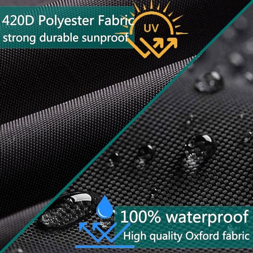 Sqodok Mobility Scooter Storage Cover, 420D Scooter Cover with Windproof Buckles Waterproof Scooter Weather Cover Protect from Dust Dirt Snow Rain Sun Rays, 48" x 22" x 38" - color: Black, size: L--48 x 22 x 38 inch
