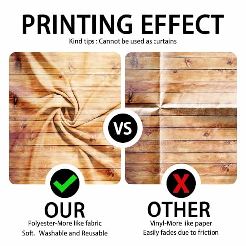 6x6FT Polyester Wood Wall Photography Backdrop Rustic Natural Wooden Board Photo Background Banner Birthday Party Wedding Baby Shower Cake Table Decor Studio Booth Prop Supplies - size: 6x6FT
