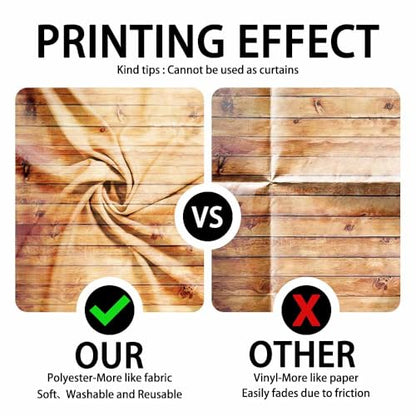 6x6FT Polyester Wood Wall Photography Backdrop Rustic Natural Wooden Board Photo Background Banner Birthday Party Wedding Baby Shower Cake Table Decor Studio Booth Prop Supplies - size: 6x6FT