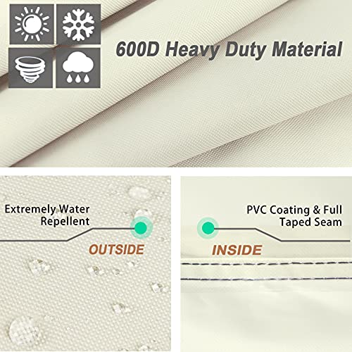 NettyPro Waterproof Patio Chair Covers 4 Pack, 600D Heavy Duty Outdoor Seat Cover, 26W x 28W x 28H inch, Beige - color: Beige, size: 4 Pack - 26 x 28 x 28 inch