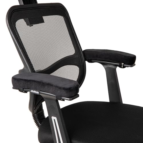 Mind Reader Air-Cloud Memory Foam Armrest Pads, Office & Gaming Chair Arm Rests, Elbow Support with Washable Cover, Black - size: Armrest
