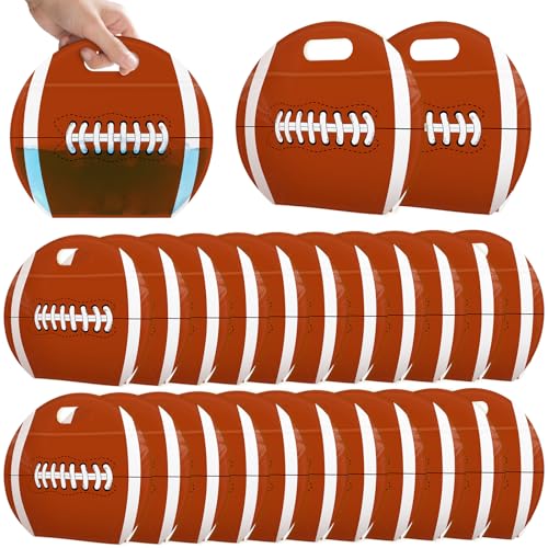 AKAIXI 24pcs 3.5Mil Thickened Football Snack Bags Reusable Sealed Bags | with Handle Stand-up Football Goodie Bags for Team Practice/Game Day Party Supplies, Gifts for Football Lovers Players Coache - color: Football