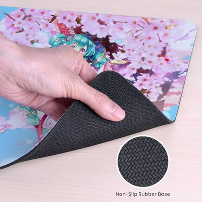 Head Case Designs Officially Licensed Hatsune Miku Sakura Graphics 23.62 x 11.81 x 0.12 inches (600 x 300 mm) - L Gaming Office Desk PC Keyboard Mouse Mat Pad - color: Sakura, size: 23.6" x 11.8"