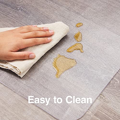 Staples Office Chair Mat, Clear Floor Mats with Lip, Hard Floors, Textured Underside, Extended Under-Desk Coverage, 53 x 45 Inch, Smooth Glide - size: 45" x 53", style: Hard Floor
