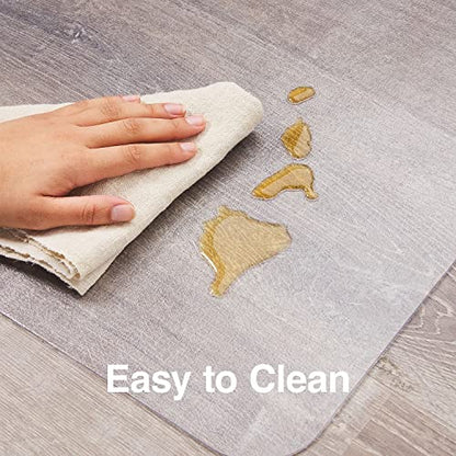 Staples Office Chair Mat, Clear Floor Mats with Lip, Hard Floors, Textured Underside, Extended Under-Desk Coverage, 53 x 45 Inch, Smooth Glide - size: 45" x 53", style: Hard Floor