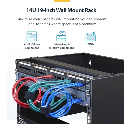 StarTech 14U 19in Wall-Mount Network Rack, 14in, 77lb (RACK-14U-14-BRACKET) - size: 14U