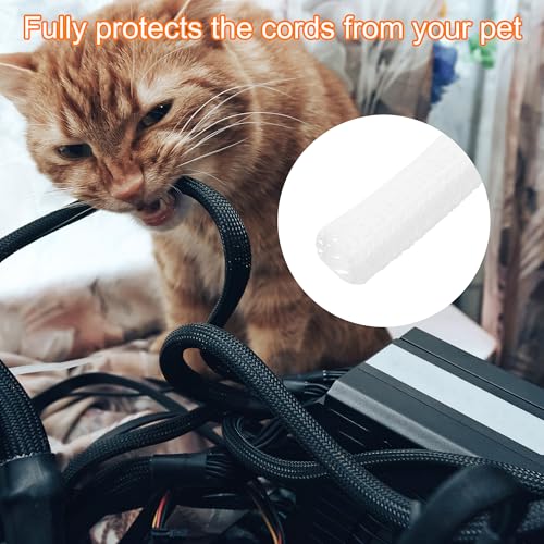 MECCANIXITY Split Sleeve Wire Loom 9/32" 25Ft White Self Wrapping Braided Sleeve UL94-V2 Fireproof PET Sleeving for Automotive, Home Cable Management - color: White, size: 9/32 Inch x 25Ft