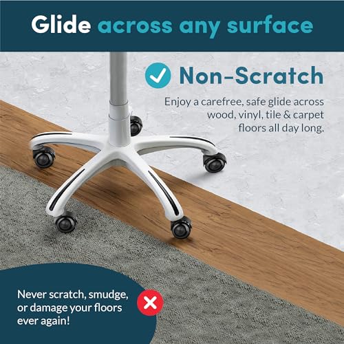 Lifelong Office Chair Dual Wheels Replacement Rubber 2 Inch Chair Casters for Hardwood Floors and Carpet, Set of 5, Heavy Duty Casters for Chairs to Replace Office Chair Mats - Fits 98% - color: Black, size: 2 Inch