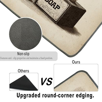 Nuxovilar Retro Laundry Basket Dryer Cover for the Top, Non-slip Washer & Dryer Protector, 23.62"x19.68" Dust-proof Washing Machine Mat, Diatom Mud Polyester Dryer Top Pad for Laundry Room - color: YTT14412-A