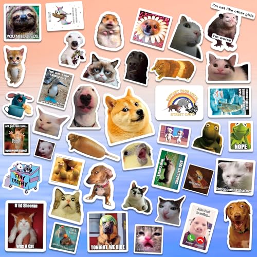 337PCS Funny Meme Stickers Pack, Waterproof Vinyl Decals, No Repeats | Sarcastic stickers for laptops, water bottles, phones, Kindles, journals, scrapbooks, skateboards, luggage, bumpers and more.