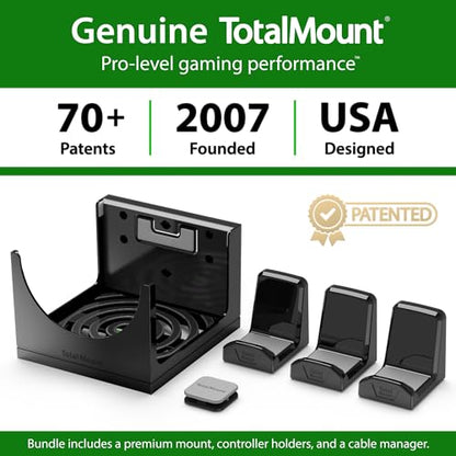 TotalMount – Wall Mount for Xbox Series X – Prevents Your Xbox from Falling by Securing Each Side (Large Bundle: Wall Mount and 3 Controller Holders) - size: Large Bundle: Wall Mount and 3 Controller Holders